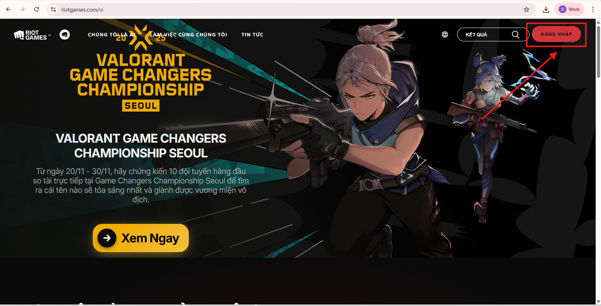 Mở Menu và chọn mục đăng nhập