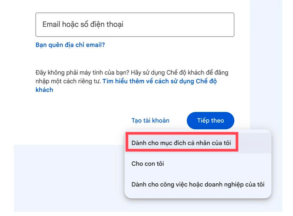 lập gmail không cần số điện thoại