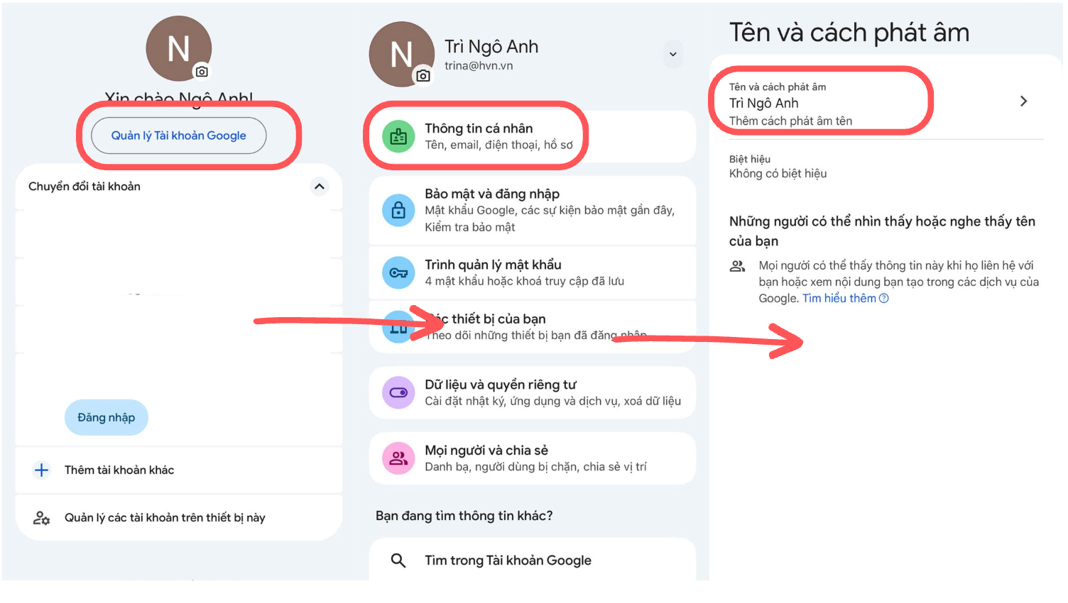 có đổi tên gmail được không