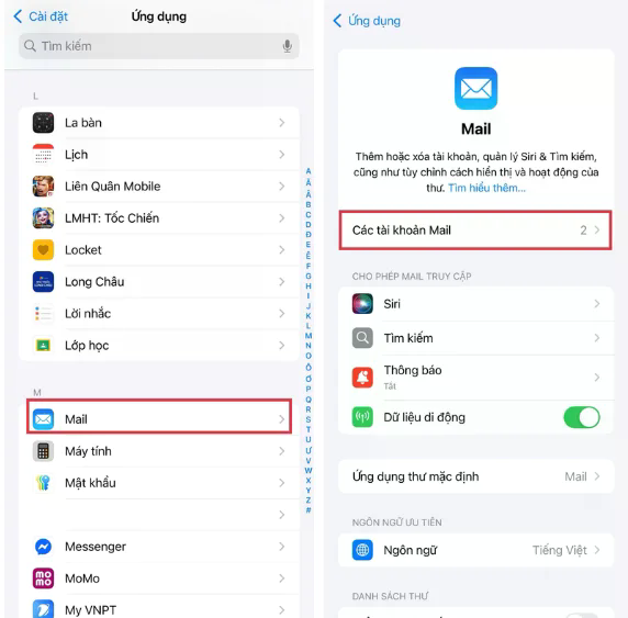 Cách tạo iCloud bằng tài khoản Gmail qua mục thêm tài khoản trong cài đặt